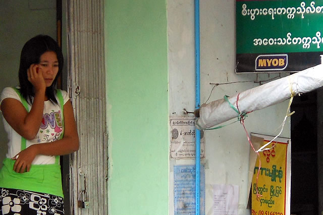 Just 12.3 percent of Myanmar's population has access to a mobile phone but the country may now experience the world’s fastest-ever deployment of mobile services. Photo: Michael Coghlan.