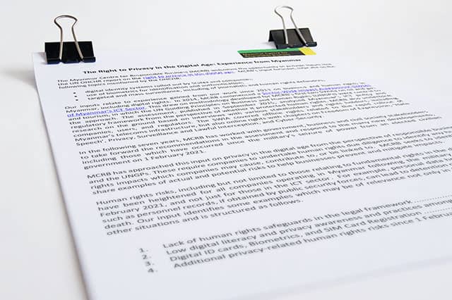 MCRB has approached this input to the UN OHCHR from the perspective of responsible business and the UN Guiding Principles on Business and Human Rights (UNGPs).