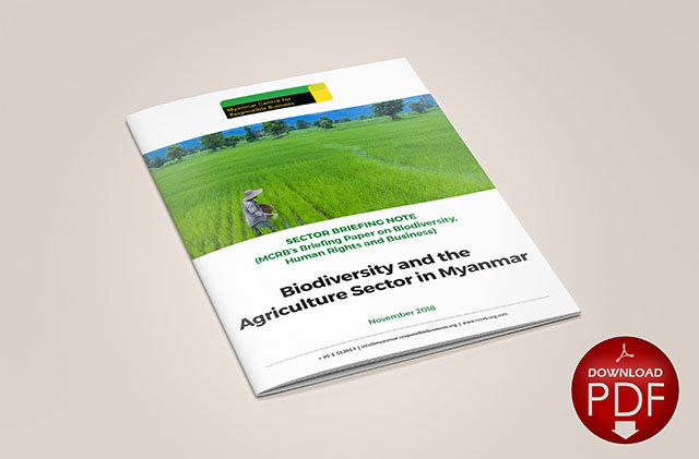 Biodiversity and the Agriculture Sector in Myanmar