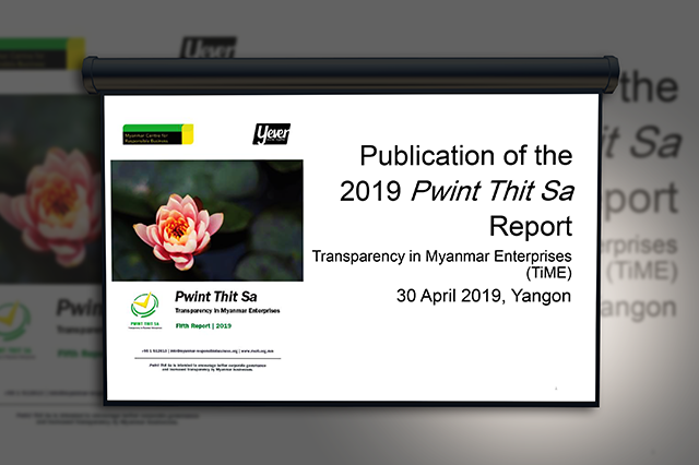 Publication of the 2019 Pwint Thit Sa Report